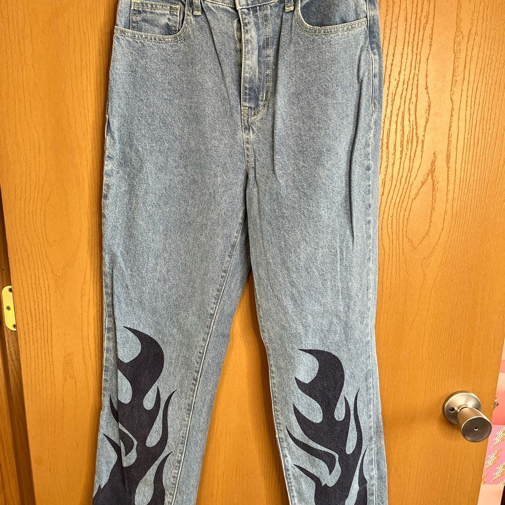 Stylish Blue Flame Women Jeans